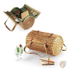 【美品】定価25000円 アウトドア用品 ピクニックバスケット／ワインバスケットの画像