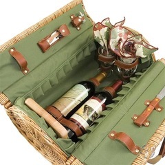 【美品】定価25000円 アウトドア用品 ピクニックバスケット／ワインバスケットの画像