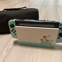 Nintendo Switch あつ森デザイン本体セット（美品・未使用ケース付き・ソフトなし）バラ売り不可の画像