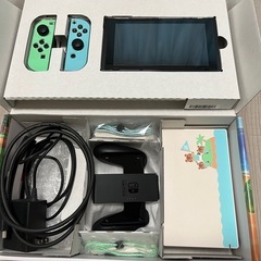 Nintendo Switch あつ森デザイン本体セット（美品・未使用ケース付き・ソフトなし）バラ売り不可の画像