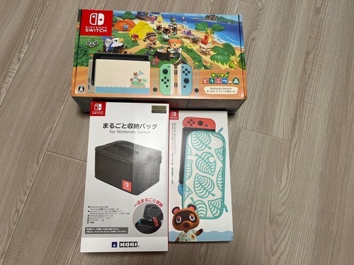 Nintendo Switch あつ森デザイン本体セット（美品・未使用ケース付き・ソフトなし）バラ売り不可