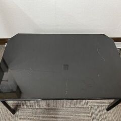 お買い得！木製 折り畳み式 座卓テーブル ブラック 幅75cm 奥行50cm 高さ31.6cmの画像