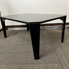 お買い得！木製 折り畳み式 座卓テーブル ブラック 幅75cm 奥行50cm 高さ31.6cmの画像