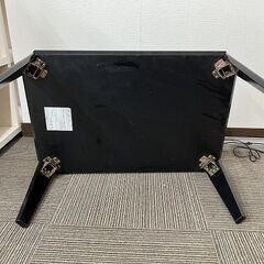 お買い得！木製 折り畳み式 座卓テーブル ブラック 幅75cm 奥行50cm 高さ31.6cmの画像