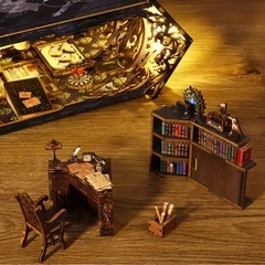 美しい書斎　ブックヌック　ゴシックハウス　ドールハウス　ミニチュアハウス　手作りキットセット　クラフトキットの画像