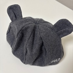 POLO Baby グレー耳付きベビー帽子の画像