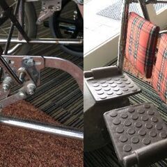 ♪MATSUNAGA 松永製作所 チェック柄 リクライニング 車いす 車椅子 介護 介助 中古 (NF251202) Zi-2343の画像