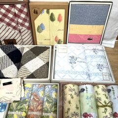 【B443】未使用/長期保管品/ギフトタオル/まとめ/バスタオル/フェイスタオル/スポーツタオル/ハンカチなど/箱入りの画像