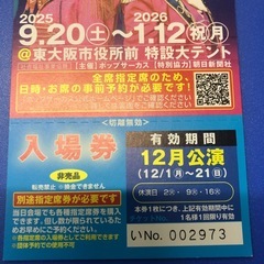 入場券１０枚セットの画像