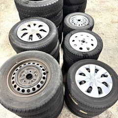 タイヤ　ホイールまとめ売り　溝あり多めです　軽自動車　乗用車　軽トラックなどにの画像