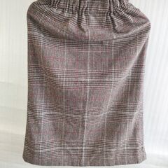 美品　グレンチェック台形スカート　NICE CLAUP　タイトスカートの画像
