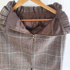 美品　グレンチェック台形スカート　NICE CLAUP　タイトスカートの画像