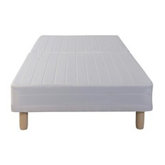 ブラウンシングルベッド脚付マットレス無印の画像