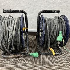 2点セット！日動工業 コードリール 100V 3個口 30m 防雨防塵型 電工ドラム 防雨型 アース・漏電遮断器付き NPW-EB33-SPの画像