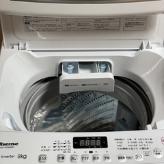 送料・設置込み可　洗濯機　8kg Hisense 2023年【分解クリーニング済み】の画像
