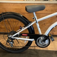 【チェーン新品！】6段変速　24インチ子供用シティマウンテン　ホワイトの画像