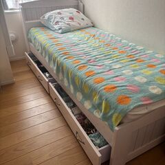 キッズ用ベッド・子供用ベッド（ホワイト・白）の画像