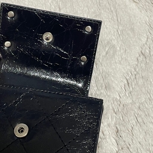 Matin Kim ブラックキルティング財布 安心国内発送【MATIN KIM】QUILTING ACCORDION WALLETカード財布