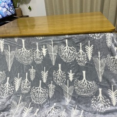 小さめ
長方形こたつとこたつ薄掛け布団と上掛けの画像
