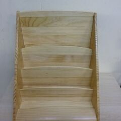 2-1　未使用/新品　訳ありアウトレット　絵本ラック 4段 幅50 コンパクト ディスプレイ 収納 木製の画像