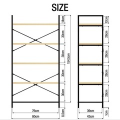 5段ラック　収納棚　アイアンシェルフの画像