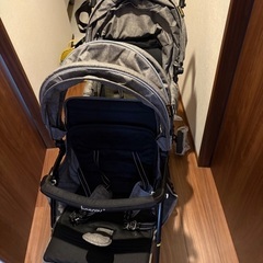 【美品】besrey ベビーカー グレー 双子 年子 2人乗り レインカバー付きの画像
