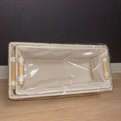 新品未使用品✨お洒落収納バスケット  2個セットの画像