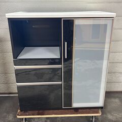 ニトリ レンジボード ポスティア 90 BK キッチンボード 25l菊NSの画像