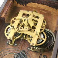 ジャンク EIKEISHA 本打式掛時計 柱時計 高さ53cm 1955年製 振り子式 ゼンマイ式 渦リン アラビア数字 星にAK 栄計舎 札幌市 清田区 平岡の画像