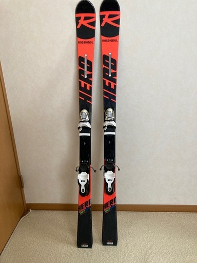 USED】ROSSIGNOL HERO PRO 140cm ジュニアスキーセット (だいだい