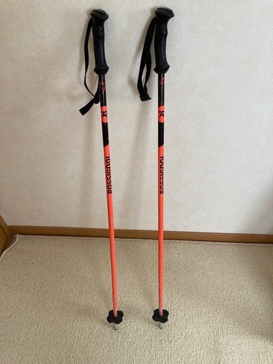 USED】ROSSIGNOL HERO PRO 140cm ジュニアスキーセット (だいだい