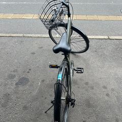 【リサイクルショップどりーむ荒田店】No.590 エコチャリNo.22639R 自転車 オリーブ 27インチ ギア△ ベル〇 ライト〇 後輪ブレーキ効き△の画像