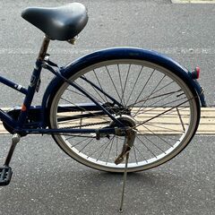 【リサイクルショップどりーむ荒田店】No.591 エコチャリNo.22637R 自転車 ブルー 26インチ ギア無し ベル無し ライト〇 サドル固定の画像