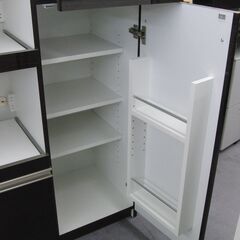 レンジボード 幅80.5×奥行45×高さ120.5㎝ エナメル天板 2口コンセント×2 ストッカー付 キッチンキャビネット ミドルレンジボード レンジ台 キッチン収納 創愛ファニチュア カシュー80 札幌 手稲の画像