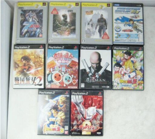PlayStation 2　ゲームソフトまとめ売り　10枚セット　ドラゴンボールZ　戦国無双2　バイオハザード4　ウルトラマン　ガンダム　PS2　632ZS