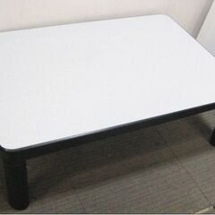 折り畳み　リバーシブ5ローテーブル　長方形　高さ36x幅105x奥行75㎝　こたつユニットなし　机　白　黒　コンパクト　リビング　633ZSの画像