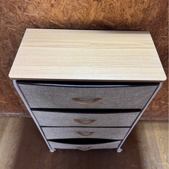 L0206 4段衣装ケース ファブリックチェスト ストッカー キャスター付きの画像