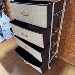 L0206 4段衣装ケース ファブリックチェスト ストッカー キャスター付きの画像