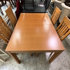 【愛品館 江戸川店 】伸長式ダイニングテーブル5点セット エス・ワールドの画像