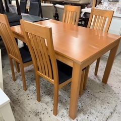 【愛品館 江戸川店 】伸長式ダイニングテーブル5点セット エス・ワールドの画像