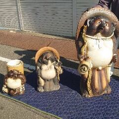 超特大！信楽焼 信楽狸 113㎝ 古信楽焼 たぬき 置物 陶器 縁起物 商売盛 ディスプレイ オブジェ 細密彫刻の画像