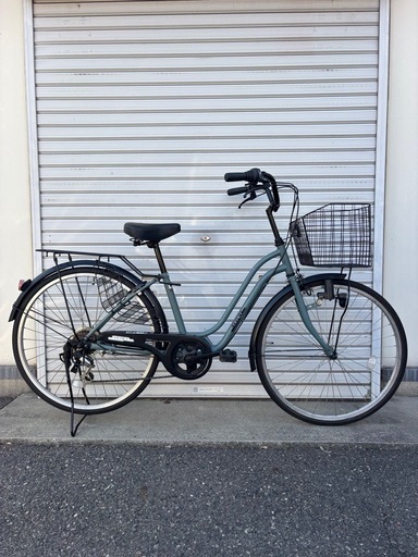 【商談中‼︎】　☆前後良品中古タイヤ☆   26インチ LEDダイナモライト 6段変速　軽快車　防犯登録料込価格︎‼︎