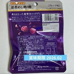 UHA味覚糖 忍者めし鉄の鎧グレープ味 10袋セットハードグミ忍者飯の画像