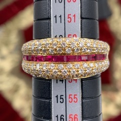 K18 ダイヤモンドリング　ルビー　7.3g 約13号の画像