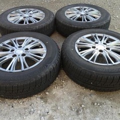 195\65r15 91Qスタッドレスタイヤbridgestone 45週23年製とホイール4本セットの画像