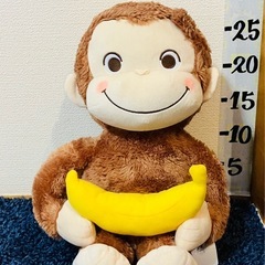 #未使用#ジョージ#George#おさるのジョージ#赤いほっぺ#Lぬいぐるみ#バナナ#クレーンゲーム#UFOキャッチャー#景品#大きい#ビッグ#ラウンド1#の画像