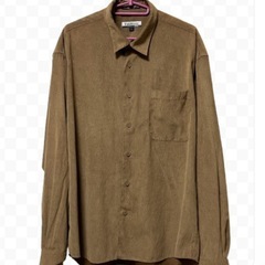 古着　長袖シャツ　ブラウン　メンズ　レディース　Lサイズの画像