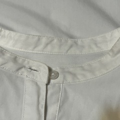 GU　白のワンピース  ロングシャツ ワンピーススタイル 7分袖の画像