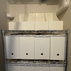 無印良品 ポリプロピレン ファイルボックス スチールラックの画像