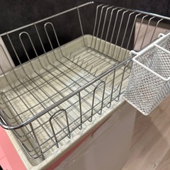 大きめ ステンレス製 食器用水切りラックの画像
